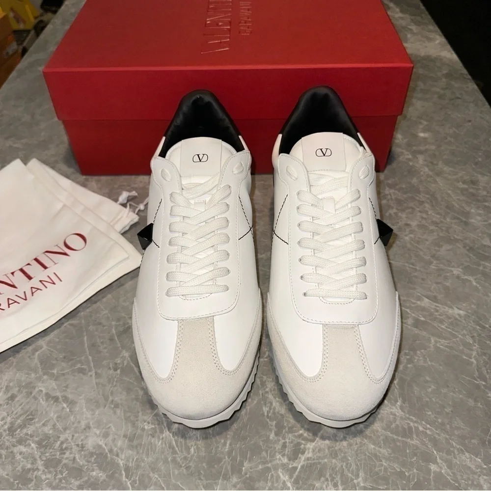New Size 44.5 Valentino Garavani Retrorunner Sneakers White Black